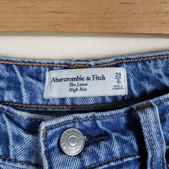 Abercrombie & Fitch Jeans Women 29 8S The Loose High Rise Blue Denim Relaxed - Picture 5 of 5